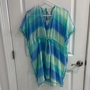 Arizona Jean Company Blue and Green Swim Cover-Up
